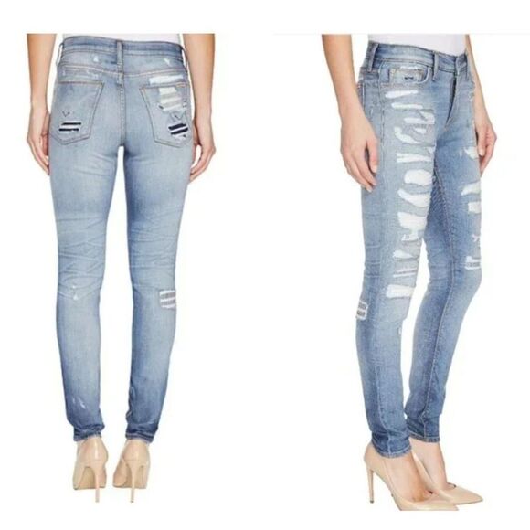 Hudson Nico Mid-Rise Southpaw Distressed Jeans - Picture 1 of 12
